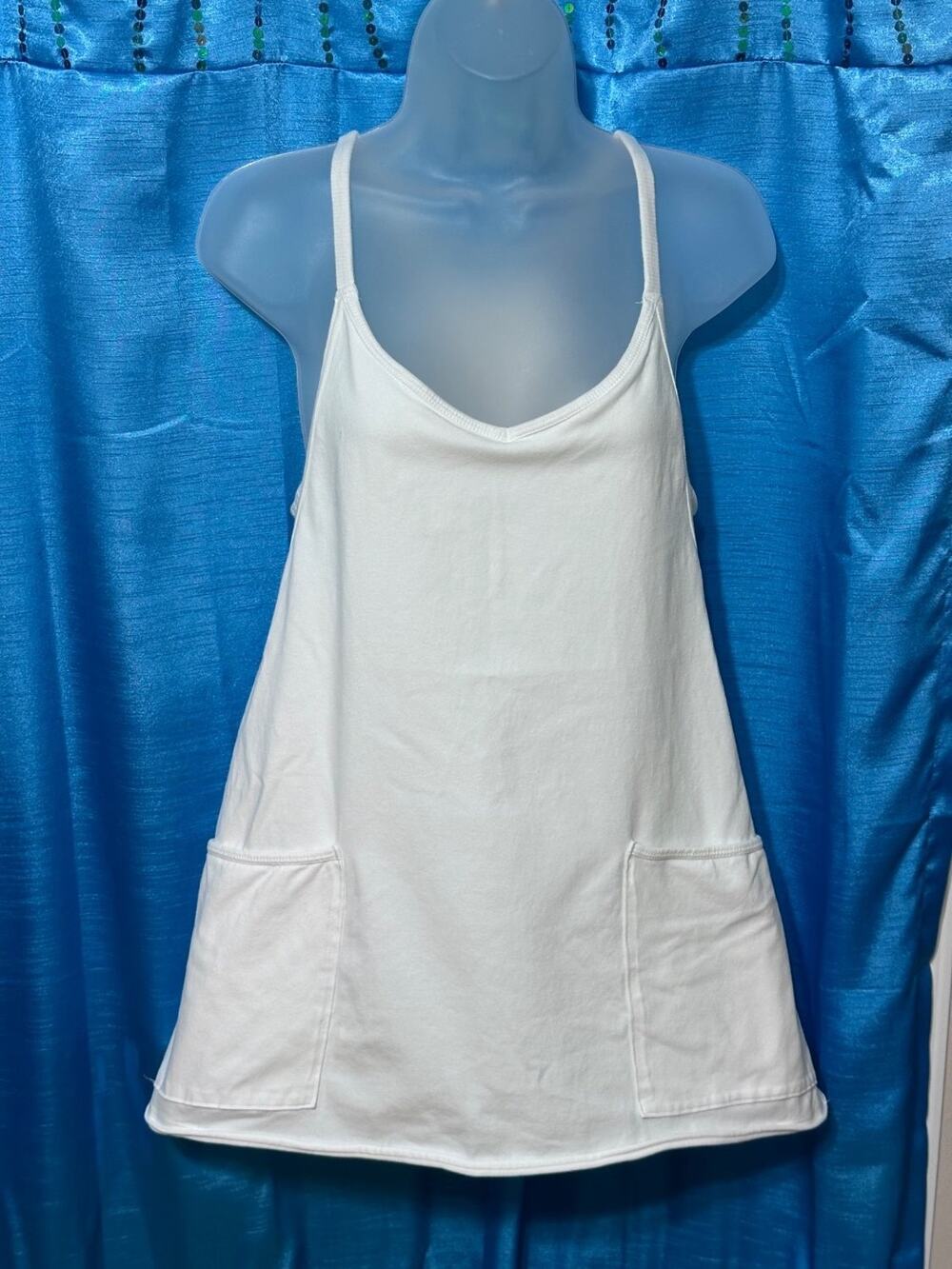 Free People Movement Hot Shot Mini Dress Womens XS White Athletic Romper Pocket